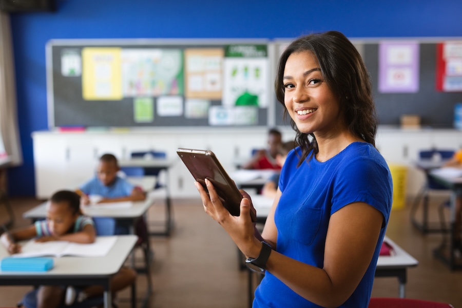 woman teaching in classroom