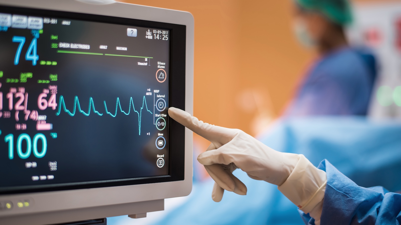 Person using EKG Machine